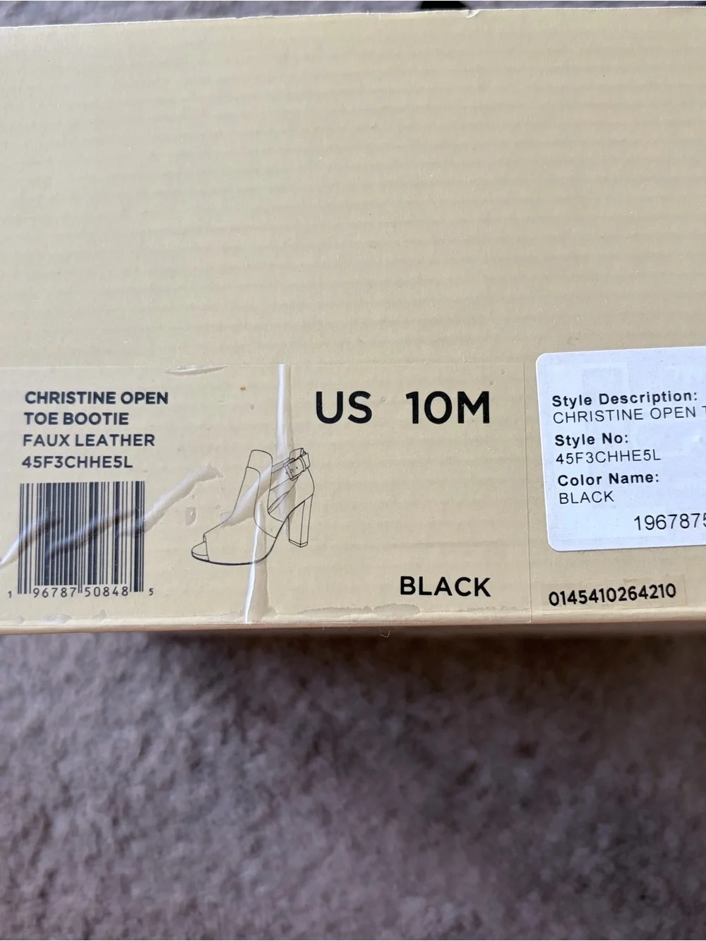 Michael Kors Black Open-Peep Toe Block Heel Ankle Bootie